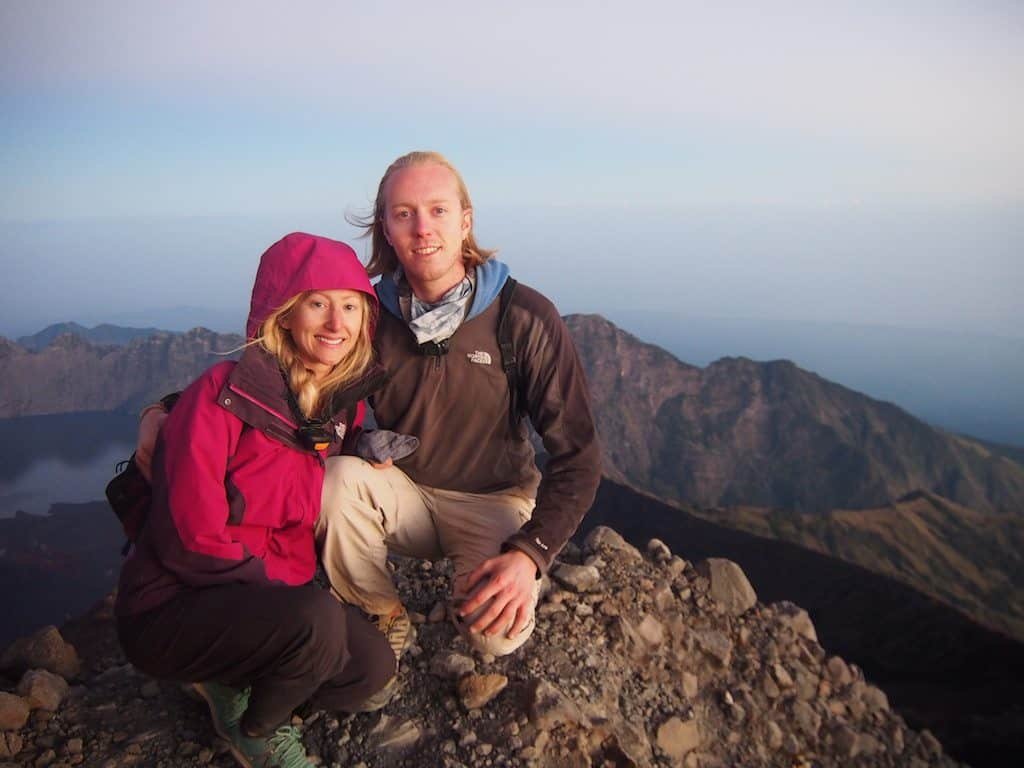 Summit of Mt Rinjani at sunrise