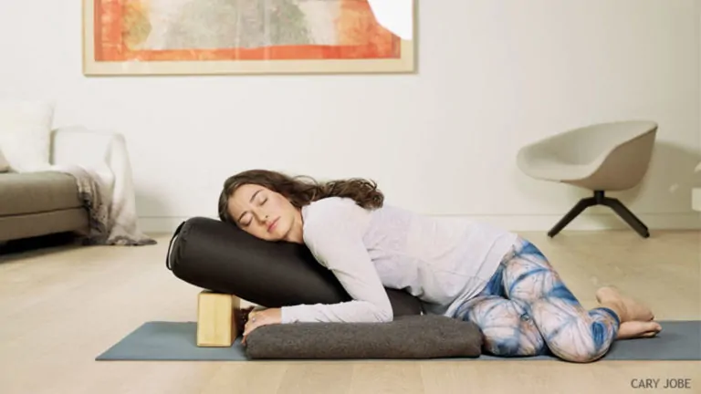 restorative dec 14 supported belly down pose