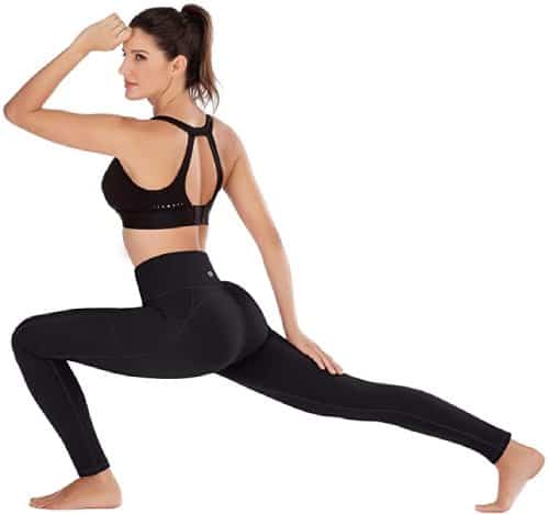 Exrebon Womens Yoga Gym Workout Pants Inner Pocket Non See-Through Leggings