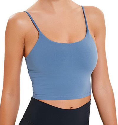 REYEOGO Workout Tank Top Y Racerback Yoga Shirt Built in Shelf Bra for Women Sport Spaghetti Strap Camisole Athletic Vest 