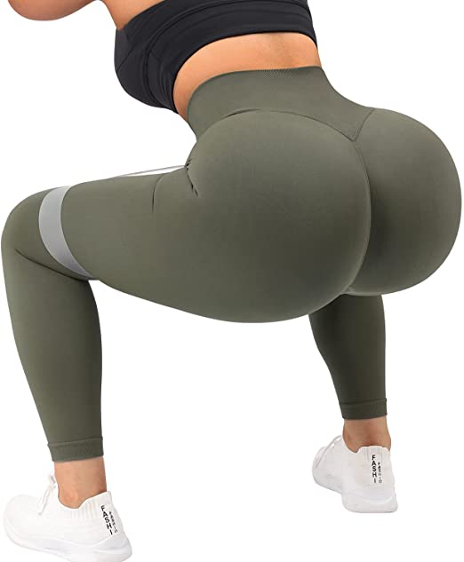 StaySlim Women Seamless Gym Leggings Anti Cellulite Smile Contour High Waisted Butt Lifting Workout Leggings Stretchy Tummy Control Yoga Pants 