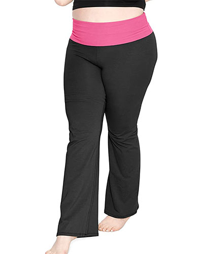 Womens Foldover Plus Size Yoga Pants