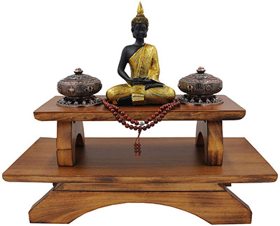 Solid Wood Hand Carved Personal Shrine Altar