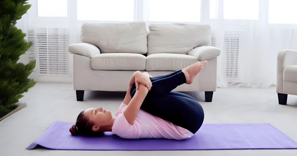 Wind-Relieving Pose is a restorative yoga asana with therapeutic benefits.