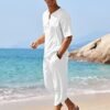 COOFANDY Men's Linen Henley Set
