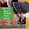 Gaiam Studio Yoga Socks, Black/Grey